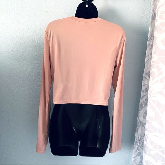 Divided H&M Dusty Pink Long Sleeve Crop Top Size Medium - Picture 4 of 7